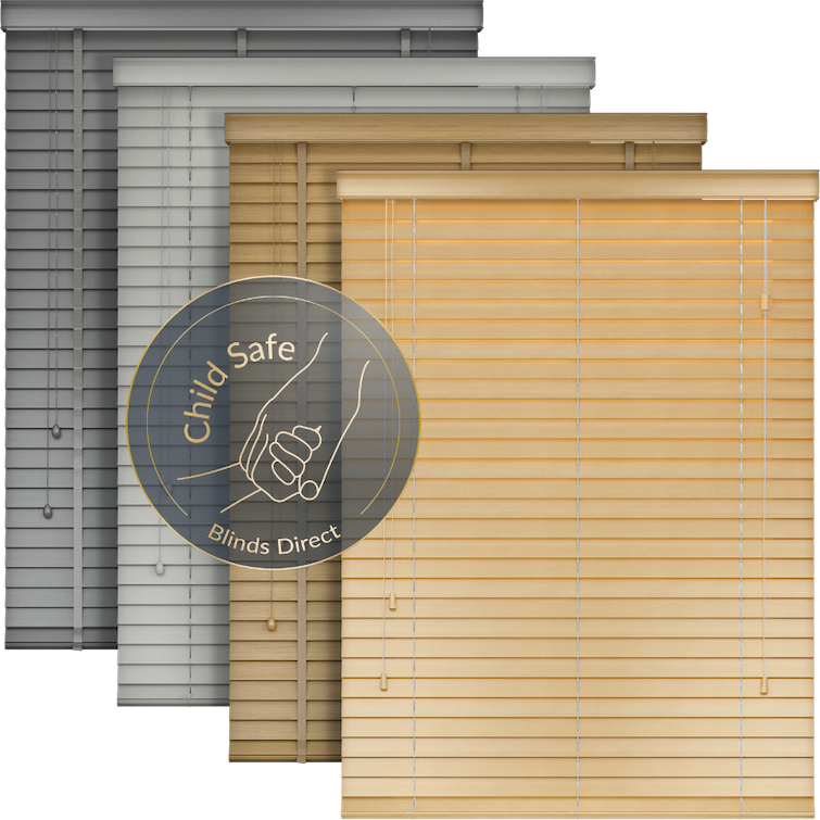 explainer image to show that wooden blinds from blinds direct are child safe approved