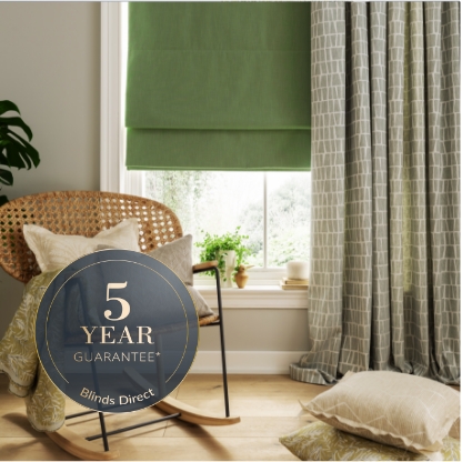 Why buy our made to measure green Roman blinds?