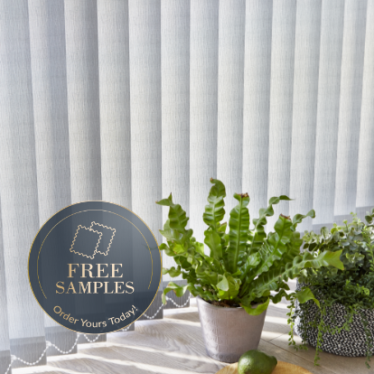 Are there patterned grey vertical blinds?