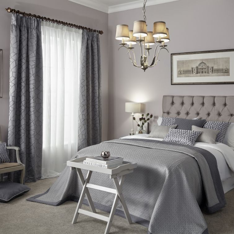 image to show example of how modern bedroom curtains look in a home 
