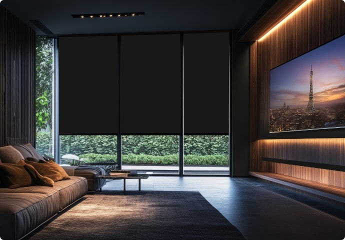 No Drill Blackout Roller Blinds