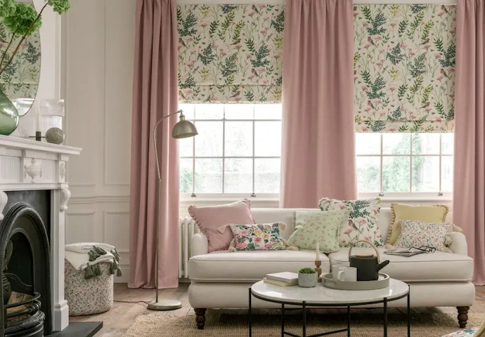 Patterned No Drill Roman Blinds