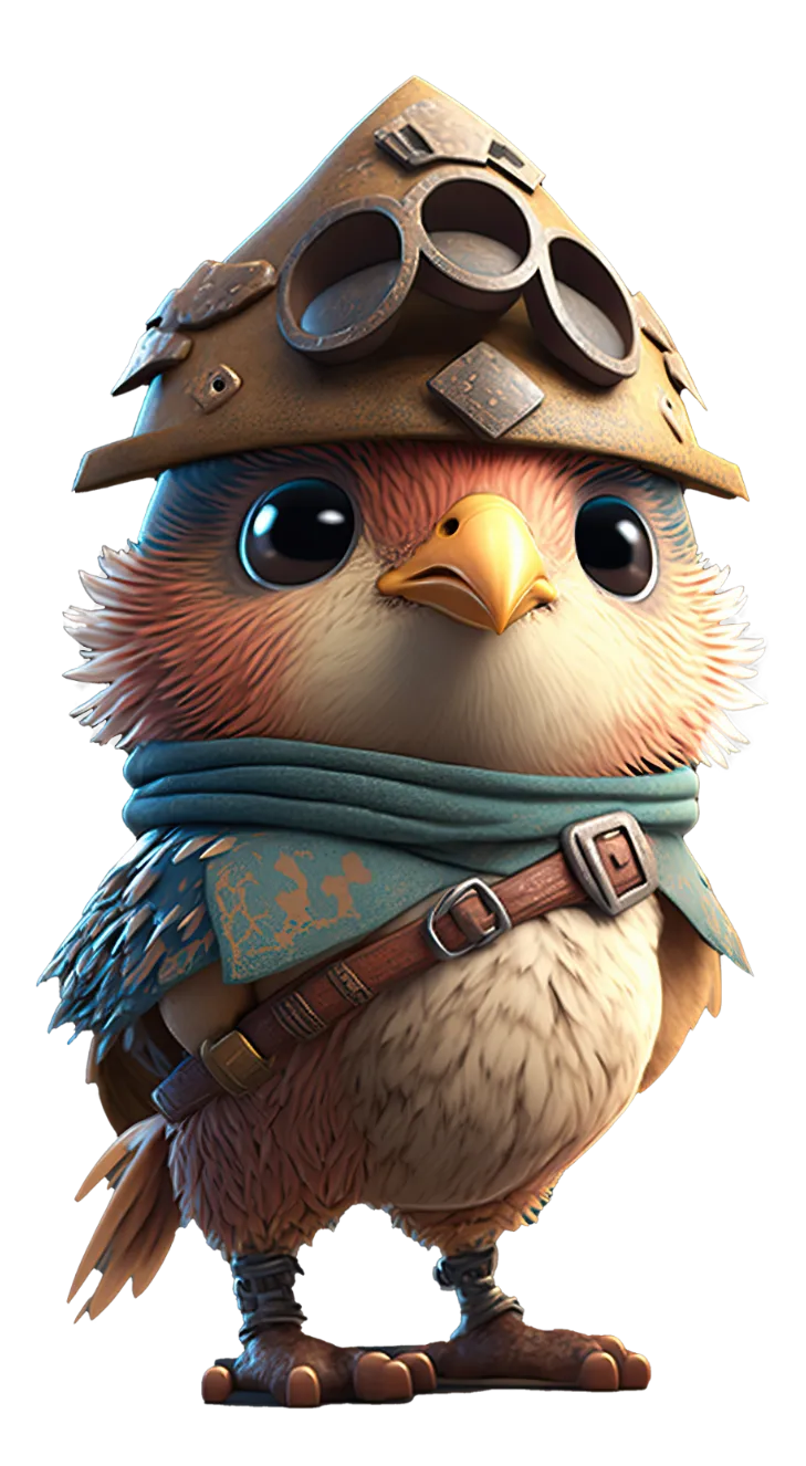 Image of a bird in a hat