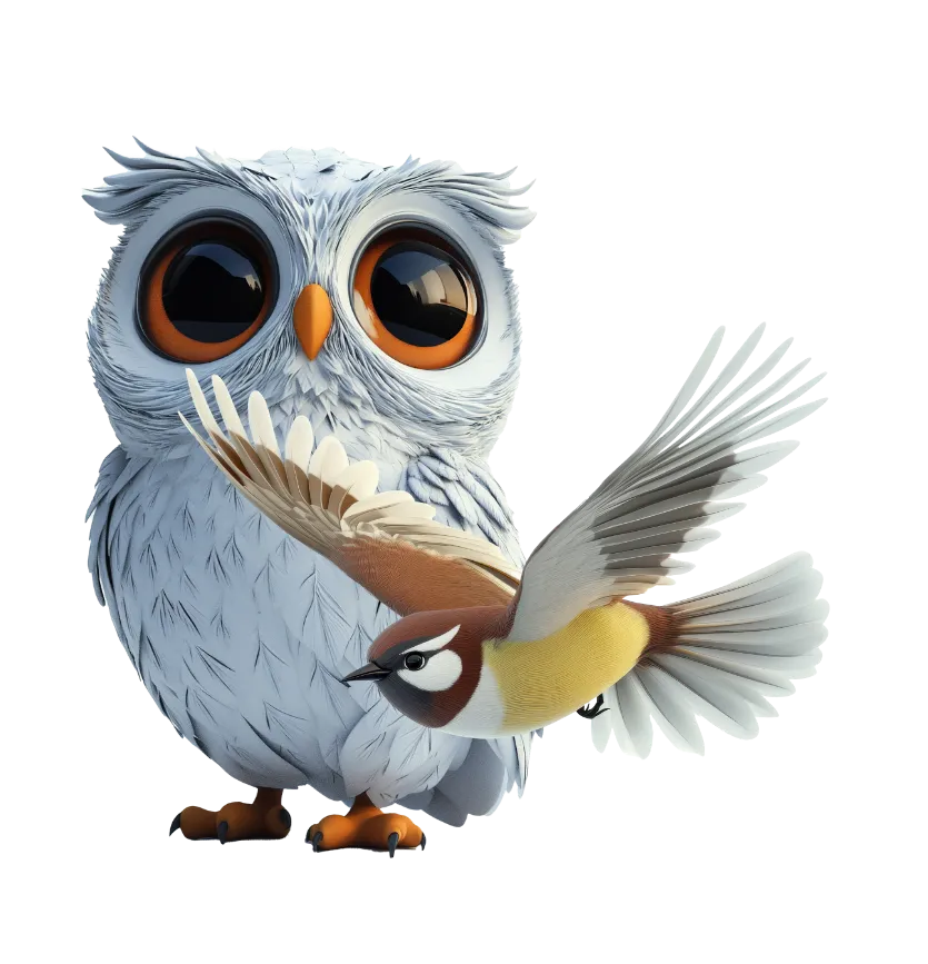 Image of an owl and a lark