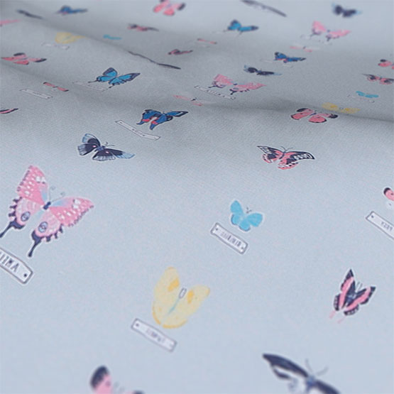 Olivia Bard Personalised Butterfly Grey curtain