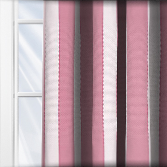 Clarke & Clarke Corduroy stripe Pink curtain