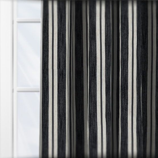 Fryetts Arley Stripe Charcoal curtain