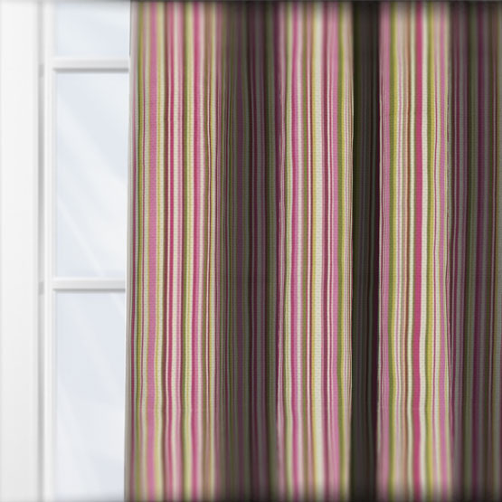 Fryetts Goa Stripe Fuchsia curtain