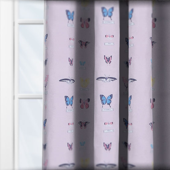 Olivia Bard Personalised Butterfly Pink curtain