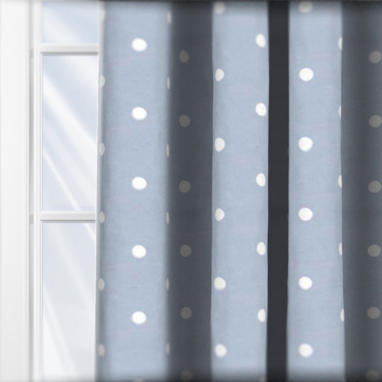 Touched By Design Dots Blue curtain