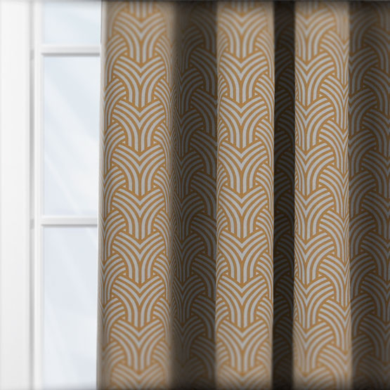 Touched By Design Trio Geo Print Ochre curtain
