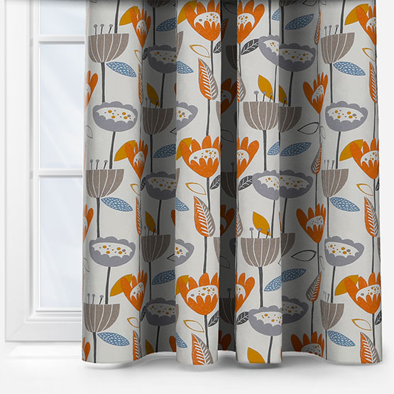 iLiv Flower Power Tangerine curtain