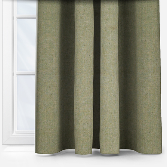 James Brindley Raw Silk Pistachio Green curtain