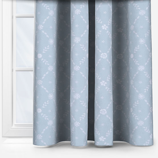Olivia Bard Flower Trellis Light Blue curtain