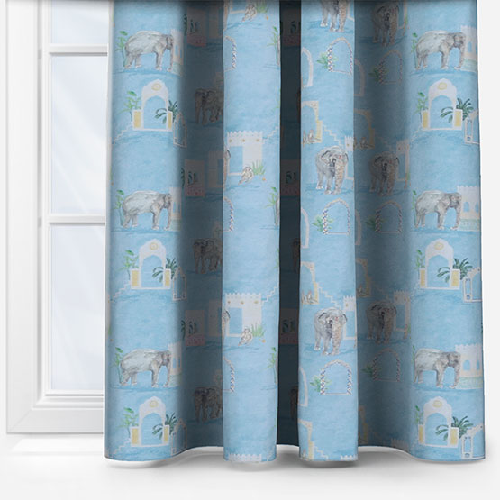 Olivia Bard Magical Elephant Blue curtain