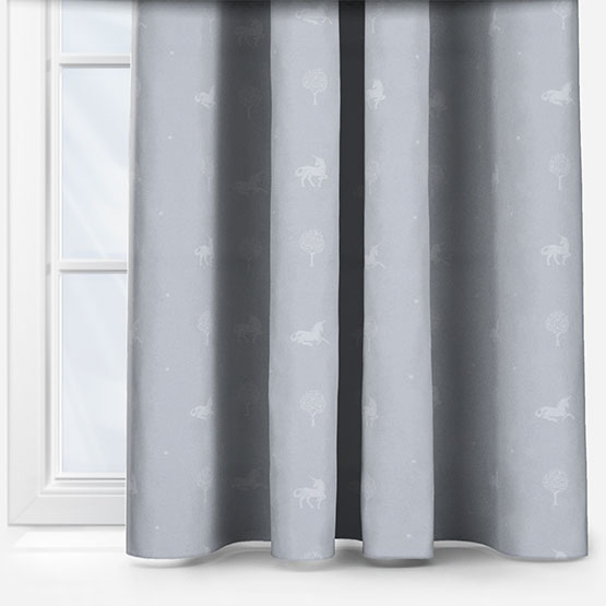 Olivia Bard Unicorn Glade Grey curtain