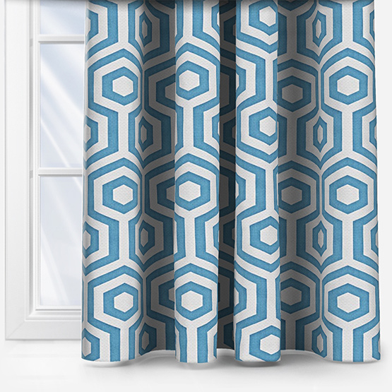 Prestigious Textiles Hex Azure curtain