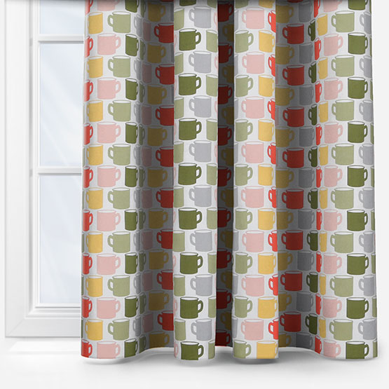 Prestigious Textiles Mug of Tea Coral curtain