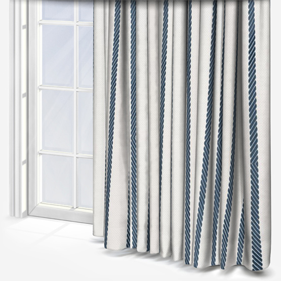 Clarke & Clarke Rope Stripe Blue curtain