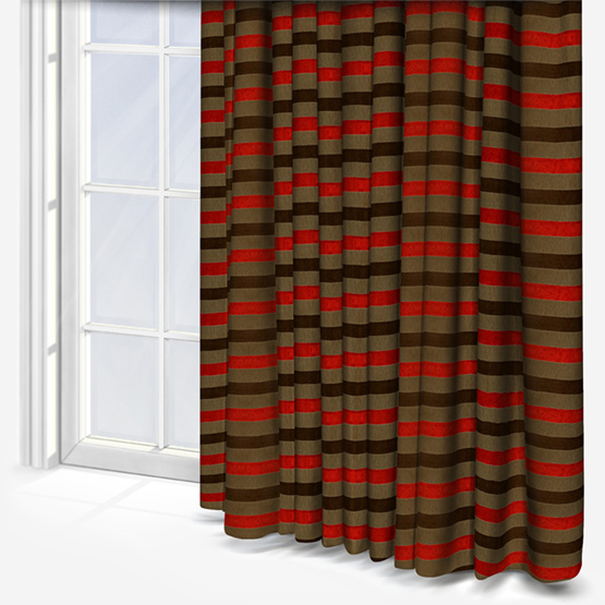 Gordon John Lera Stripe California Red curtain