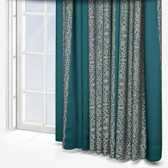 iLiv Brocade Stripe Teal curtain