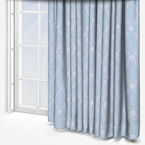 Olivia Bard Flower Trellis Light Blue curtain
