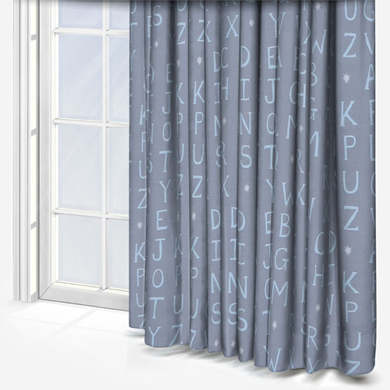 Olivia Bard Midnight Alphabet Blue curtain