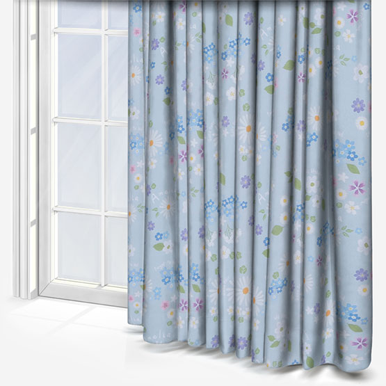 Olivia Bard Personalised Flora Light Blue curtain