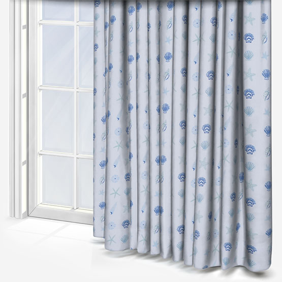 Olivia Bard Seashells Blue curtain