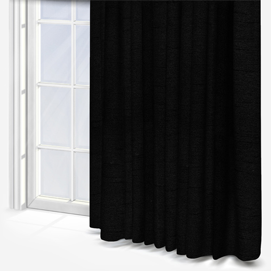 Touched by Design Faux Silk Black curtain