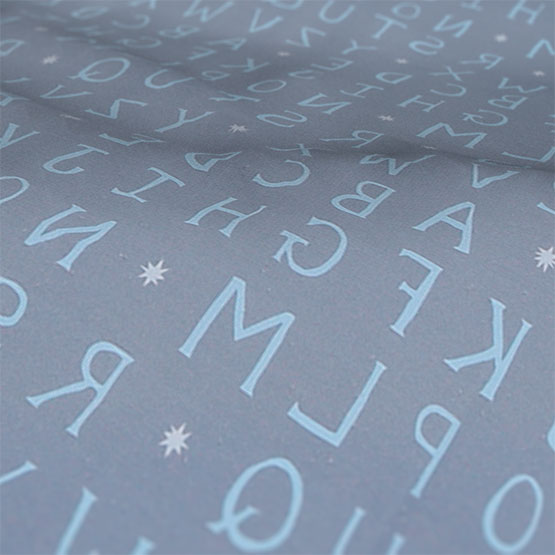 Olivia Bard Midnight Alphabet Blue cushion