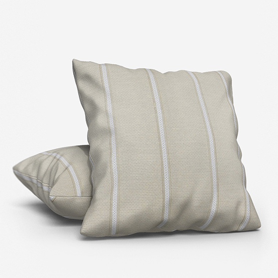Casadeco Rayures Dentelles Linen White cushion