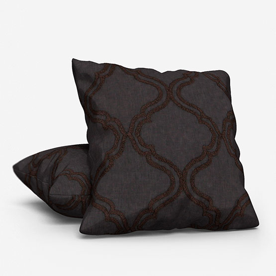 Casadeco Tissus Manosque Volute Noir cushion