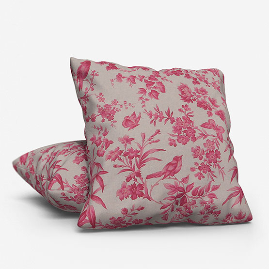 Clarke & Clarke Oasis Amelia Linen Raspberry cushion