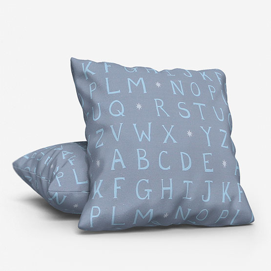 Olivia Bard Midnight Alphabet Blue cushion