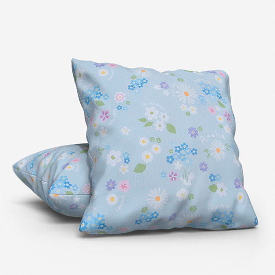 Olivia Bard Personalised Flora Light Blue cushion
