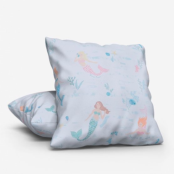 Olivia Bard Personalised Mermaids White cushion