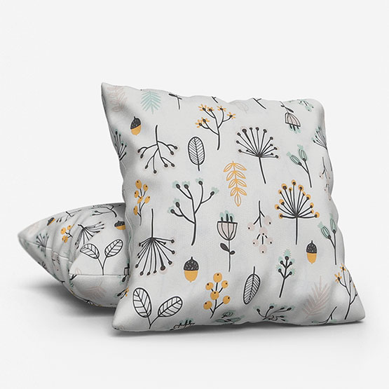 Touched By Design Flora Mint Ochre cushion