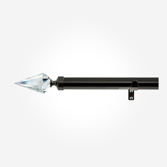 28mm Allure Black Nickel Pointed Crystal Eyelet pole