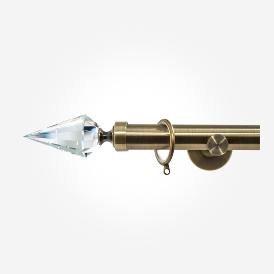 28mm Allure Signature Antique Brass Pointed Crystal pole