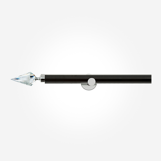 28mm Allure Signature Matt Black With Chrome Pointed Crystal Eyelet pole