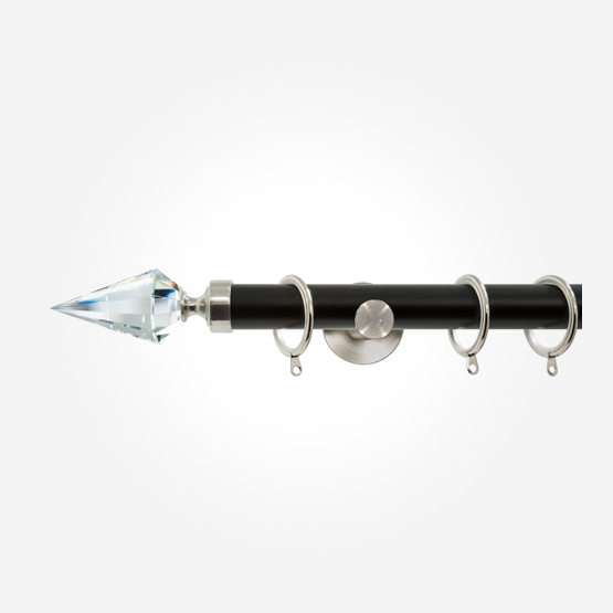 28mm Allure Signature Matt Black With Stainless Steel Pointed Crystal pole