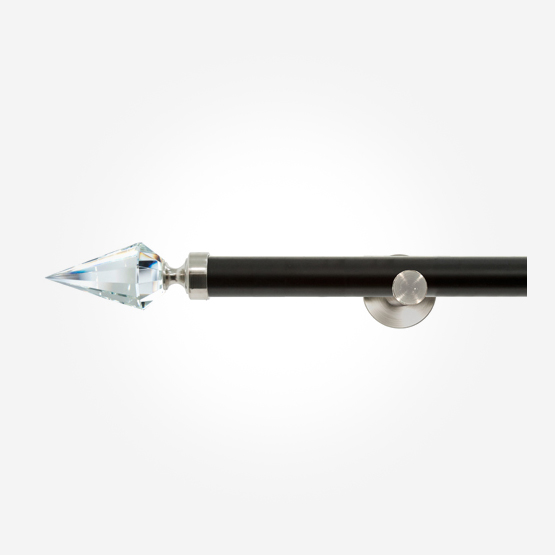 28mm Allure Signature Matt Black With Stainless Steel Pointed Crystal Eyelet pole