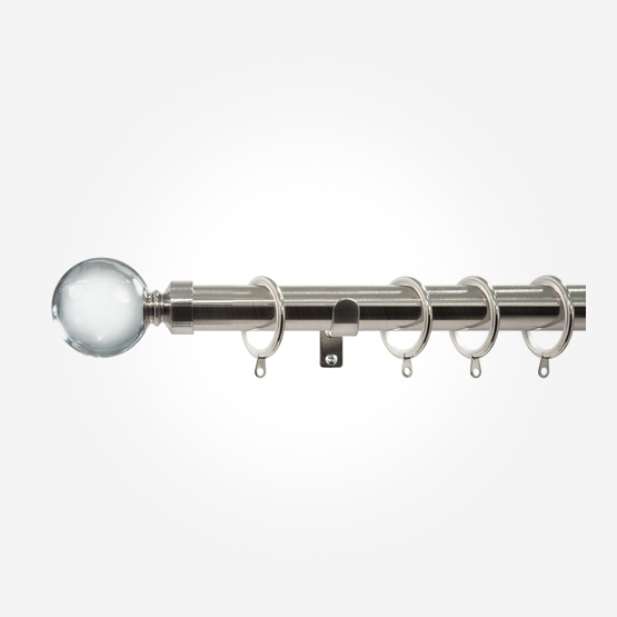 28mm Allure Classic Stainless Steel Effect Clear Ball pole
