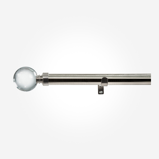 28mm Allure Stainless Steel Effect Clear Ball Eyelet pole