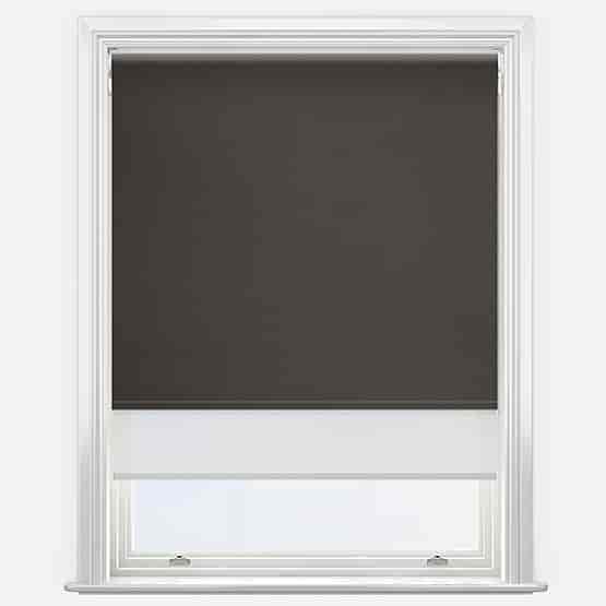 Double Roller Fusion Blackout Brown & White