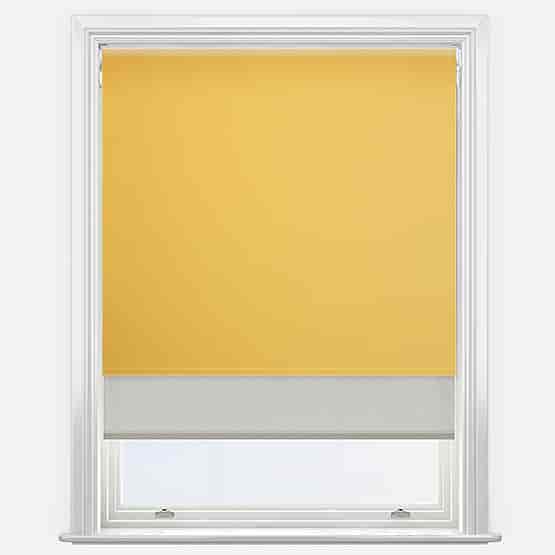 Double Roller Fusion Blackout Daffodil Yellow & Natural