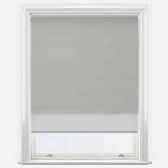 Double Roller Supreme Blackout Linen & Grey