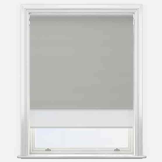 Double Roller Supreme Blackout Linen & White