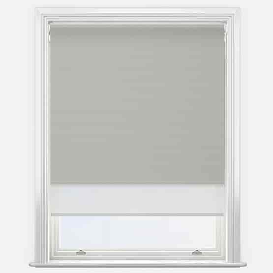 Double Roller Supreme Blackout Mist Grey & White